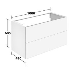 Keuco X-Line Waschtischunterschrank, 1000x605x490mm, 2 Frontauszüge, Wandmontage ode... KEUCO-33173300000 4017214923427 (Abb. 1)