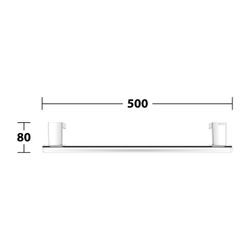 Keuco Axess Haltegriff 500mm, waagerechte Montage, mit 2x Befestigungsset 1, Verchro... KEUCO-35001010500 4017214902101 (Abb. 1)
