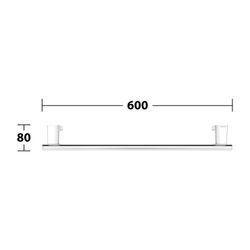 Keuco Axess Haltegriff 600mm, waagerechte Montage, mit 2x Befestigungsset 1, Verchro... KEUCO-35001010600 4017214902118 (Abb. 1)