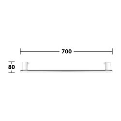 Keuco Axess Haltegriff 700mm, waagerechte Montage, mit 2x Befestigungsset 1, Verchro... KEUCO-35001010700 4017214902125 (Abb. 1)