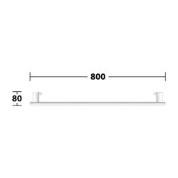 Keuco Axess Haltegriff 800mm, waagerechte Montage, mit 2x Befestigungsset 1, Silber ... KEUCO-35001170800 4017214902200 (Abb. 1)