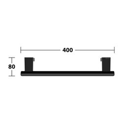 Keuco Axess Haltegriff 400mm, waagerechte Montage, mit 2x Befestigungsset 1, Schwarz... KEUCO-35001370400 4017214902231 (Abb. 1)