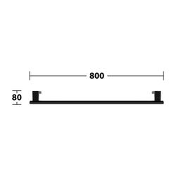 Keuco Axess Haltegriff 800mm, waagerechte Montage, mit 2x Befestigungsset 1, Schwarz... KEUCO-35001370800 4017214902279 (Abb. 1)
