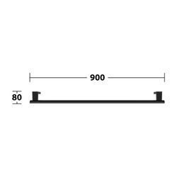 Keuco Axess Haltegriff 900mm, waagerechte Montage, mit 2x Befestigungsset 1, Schwarz... KEUCO-35001370900 4017214902286 (Abb. 1)