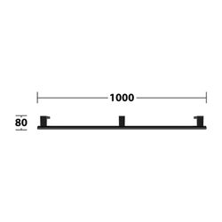 Keuco Axess Haltegriff 1000mm, waagerechte Montage, mit 2x Befestigungsset 1, Schwar... KEUCO-35001371000 4017214902293 (Abb. 1)