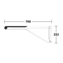 Keuco Axess Stützklappgriff WC, 700mm, Belastbarkeit 115kg, mit Absenkbremse, Auflag... KEUCO-35003010737 4017214904150 (Abb. 1)