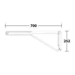Keuco Axess Stützklappgriff WC, 700mm, Belastbarkeit 115kg, mit Absenkbremse, Auflag... KEUCO-35003010751 4017214904167 (Abb. 1)