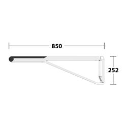 Keuco Axess Stützklappgriff WC, 850mm, Belastbarkeit 115kg, mit Absenkbremse, Auflag... KEUCO-35003170837 4017214904228 (Abb. 1)