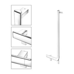 Keuco Axess Winkelgriff 90 Grad rechts, 400/800mm, mit 2x Befestigungsset 1, Verchro... KEUCO-35006010801 4017214902309 (Abb. 1)