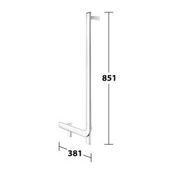 Keuco Axess Winkelgriff 90 Grad rechts, 400/800mm, mit 2x Befestigungsset 1, Verchro... KEUCO-35006010801 4017214902309 (Abb. 1)