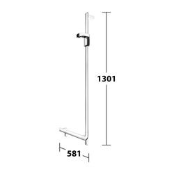 Keuco Axess Winkelgriff 90 Grad rechts mit Brauseschieber, 600/1300mm, mit 2x Befest... KEUCO-35006011301 4017214902361 (Abb. 1)