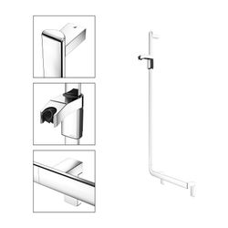 Keuco Axess Winkelgriff 90 Grad links mit Brauseschieber, 600/1300mm, mit 2x Befesti... KEUCO-35006011302 4017214902378 (Abb. 1)