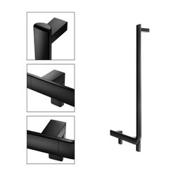 Keuco Axess Winkelgriff 90 Grad rechts, 400/800mm, mit 2x Befestigungsset 1, Schwarz... KEUCO-35006370801 4017214902347 (Abb. 1)