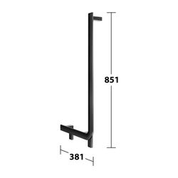 Keuco Axess Winkelgriff 90 Grad rechts, 400/800mm, mit 2x Befestigungsset 1, Schwarz... KEUCO-35006370801 4017214902347 (Abb. 1)