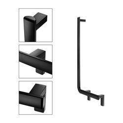 Keuco Axess Winkelgriff 90 Grad links, 400/800mm, mit 2x Befestigungsset 1, Schwarz ... KEUCO-35006370802 4017214902354 (Abb. 1)