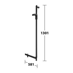 Keuco Axess Winkelgriff 90 Grad rechts, mit Brauseschieber 600/1300mm, 2x mit Befest... KEUCO-35006371301 4017214902408 (Abb. 1)