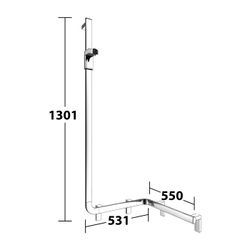 Keuco Axess Duschhandlauf mit Brausestange links, 550x550x1301mm, mit 3x Befestigung... KEUCO-35008016602 4017214902477 (Abb. 1)