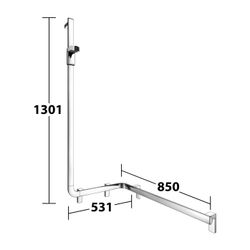 Keuco Axess Duschhandlauf mit Brausestange links, 850x531x1301mm, mit 3x Befestigung... KEUCO-35008018602 4017214902491 (Abb. 1)