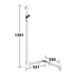 Keuco Axess Duschhandlauf mit Brausestange links, 550x531x1301mm, mit 3x Befestigung... KEUCO-35008176602 4017214902514 (Abb. 1)