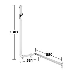 Keuco Axess Duschhandlauf mit Brausestange links, 850x531x1301mm, mit 3x Befestigung... KEUCO-35008178602 4017214902538 (Abb. 1)