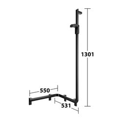 Keuco Axess Duschhandlauf mit Brausestange rechts, 550x531x1301mm, mit 3x Befestigun... KEUCO-35008376601 4017214902545 (Abb. 1)