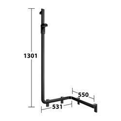 Keuco Axess Duschhandlauf mit Brausestange links, 550x531x1301mm, mit 3x Befestigung... KEUCO-35008376602 4017214902552 (Abb. 1)
