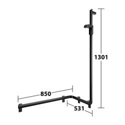 Keuco Axess Duschhandlauf mit Brausestange rechts, 850x531x1301mm, mit 3x Befestigun... KEUCO-35008378601 4017214902569 (Abb. 1)