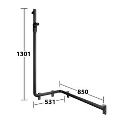 Keuco Axess Duschhandlauf mit Brausestange links, 850x531x1301mm, mit 3x Befestigung... KEUCO-35008378602 4017214902576 (Abb. 1)
