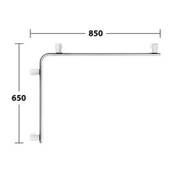 Keuco Axess Dusch- und Wannenhandlauf rechts, 600/800mm, mit 3x Befestigungsset 1, V... KEUCO-35011016801 4017214902422 (Abb. 1)