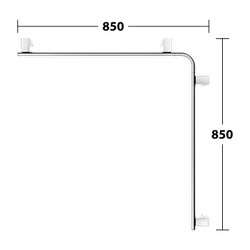 Keuco Axess Dusch- und Wannenhandlauf, 800/800mm, mit 3x Befestigungsset 1, Verchrom... KEUCO-35011018800 4017214902453 (Abb. 1)