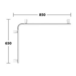 Keuco Axess Dusch- und Wannenhandlauf rechts, 600/800mm, mit 3x Befestigungsset 1, S... KEUCO-35011176801 4017214902439 (Abb. 1)
