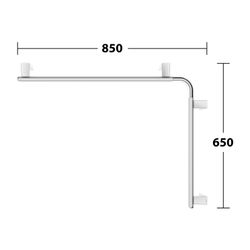 Keuco Axess Dusch- und Wannenhandlauf links, 800/600mm, mit 3x Befestigungsset 1, Si... KEUCO-35011178602 4017214902927 (Abb. 1)