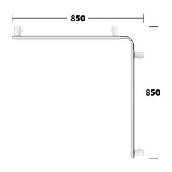 Keuco Axess Dusch- und Wannenhandlauf, 800/800mm, mit 3x Befestigungsset 1, Silber e... KEUCO-35011178800 4017214902446 (Abb. 1)