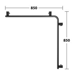 Keuco Axess Dusch- und Wannenhandlauf, 800/800mm, mit 3x Befestigungsset 1, Schwarz ... KEUCO-35011378800 4017214903146 (Abb. 1)