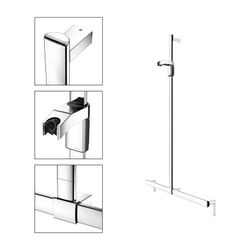 Keuco Axess Duschhandlauf mit Brausestange, 1000/1301mm, mit 2x Befestigungsset 1, V... KEUCO-35014011013 4017214902590 (Abb. 1)
