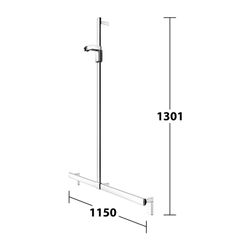 Keuco Axess Duschhandlauf mit Brausestange, 1150/1301mm, mit 2x Befestigungsset 1, V... KEUCO-35014011213 4017214902606 (Abb. 1)