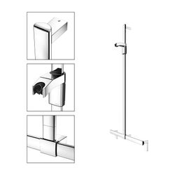 Keuco Axess Duschhandlauf mit Brausestange, 700/1301mm, mit 2x Befestigungsset 1, Ve... KEUCO-35014017013 4017214902583 (Abb. 1)