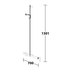 Keuco Axess Duschhandlauf mit Brausestange, 700/1301mm, mit 2x Befestigungsset 1, Ve... KEUCO-35014017013 4017214902583 (Abb. 1)