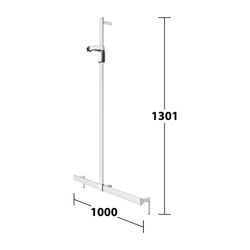 Keuco Axess Duschhandlauf mit Brausestange, 1000/1301mm, mit 2x Befestigungsset 1, S... KEUCO-35014171013 4017214902620 (Abb. 1)