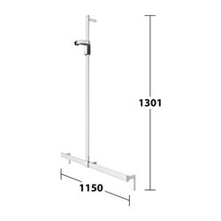 Keuco Axess Duschhandlauf mit Brausestange, 1150/1301mm, mit 2x Befestigungsset 1, S... KEUCO-35014171213 4017214902637 (Abb. 1)