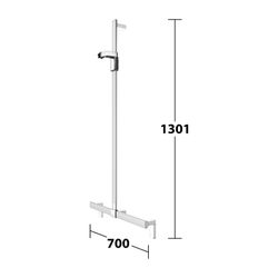 Keuco Axess Duschhandlauf mit Brausestange, 700/1301mm, mit 2x Befestigungsset 1, Si... KEUCO-35014177013 4017214902613 (Abb. 1)
