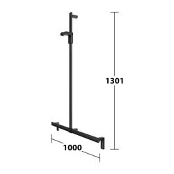 Keuco Axess Duschhandlauf mit Brausestange, 1000/1301mm, mit 2x Befestigungsset 1, S... KEUCO-35014371013 4017214902651 (Abb. 1)