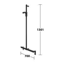Keuco Axess Duschhandlauf mit Brausestange, 700/1301mm, mit 2x Befestigungsset 1, Sc... KEUCO-35014377013 4017214902644 (Abb. 1)