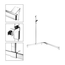Keuco Axess Duschhandlauf mit Brausestange links, 850x850x1301mm, mit 4x Befestigung... KEUCO-35015010102 4017214902682 (Abb. 1)