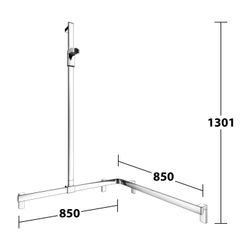 Keuco Axess Duschhandlauf mit Brausestange links, 850x850x1301mm, mit 4x Befestigung... KEUCO-35015010102 4017214902682 (Abb. 1)
