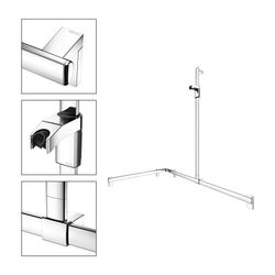 Keuco Axess Duschhandlauf mit Brausestange rechts, 850/1150/1301mm, mit 4x Befestigu... KEUCO-35015010201 4017214902699 (Abb. 1)