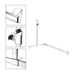 Keuco Axess Duschhandlauf mit Brausestange links, 850/1150/1301mm, mit 4x Befestigun... KEUCO-35015010202 4017214902705 (Abb. 1)