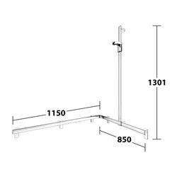 Keuco Axess Duschhandlauf mit Brausestange rechts, 1150x850x1301mm, mit 4x Befestigu... KEUCO-35015010301 4017214902712 (Abb. 1)
