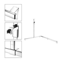 Keuco Axess Duschhandlauf mit Brausestange links, 1150x1150x1301mm, mit 4x Befestigu... KEUCO-35015010402 4017214902743 (Abb. 1)