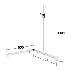 Keuco Axess Duschhandlauf mit Brausestange rechts, 850x850x1301mm, mit 4x Befestigun... KEUCO-35015170101 4017214902958 (Abb. 1)